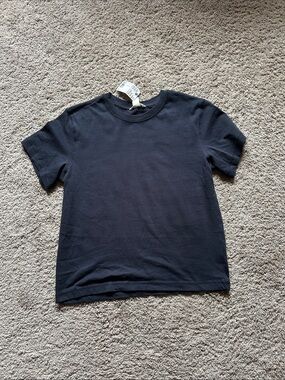 H&M 100% Cotton Basic Crew Neck T-Shirt - Navy blue